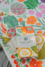 Load image into Gallery viewer, Organic Cotton Tea Towel | Veggie Garden