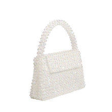 Load image into Gallery viewer, Sherry Small Beaded Top Handle Bag | Crystal