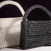 Load image into Gallery viewer, Sherry Small Beaded Top Handle Bag | Crystal
