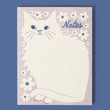 Load image into Gallery viewer, Floral Cat Risograph Notepad