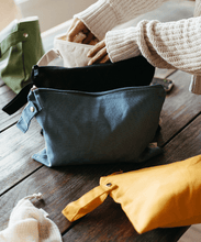 Load image into Gallery viewer, Large Tote Pocket Mint Stripe