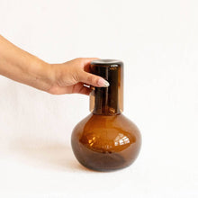 Load image into Gallery viewer, Handblown Round Glass Carafe with Lid - Chocolate
