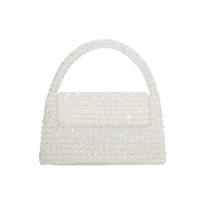 Load image into Gallery viewer, Sherry Small Beaded Top Handle Bag | Crystal