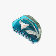 Load image into Gallery viewer, Alba White Vine Flower Teal Hair Claw