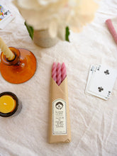 Load image into Gallery viewer, Cherry Beeswax Spiral Taper Candles