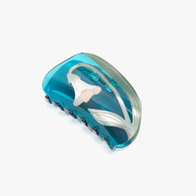 Load image into Gallery viewer, Alba White Vine Flower Teal Hair Claw