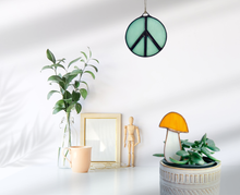 Load image into Gallery viewer, Glass Peace Sign Suncatcher: Purple Haze
