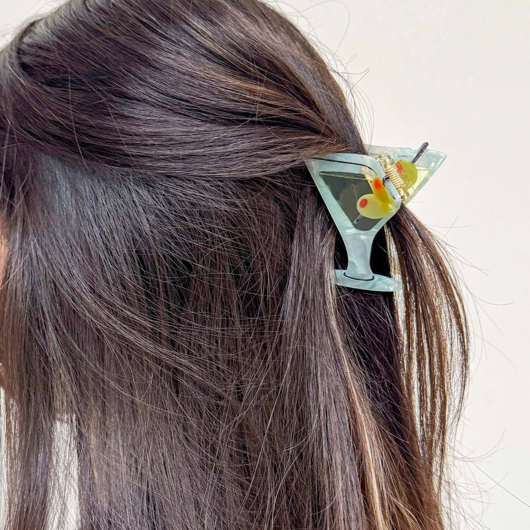 Mini Martini Hair Claw Clip