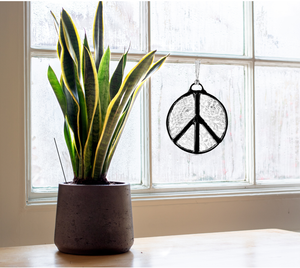 Glass Peace Sign Suncatcher: Treehugger