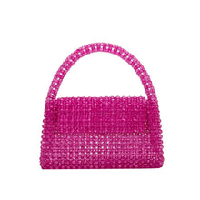 Load image into Gallery viewer, Sherry Small Beaded Top Handle Bag | Fuchsia
