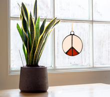 Load image into Gallery viewer, Glass Peace Sign Suncatcher: Purple Haze
