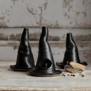 Witch Hat Incense Burner | Black Stoneware Handmade Ceramic