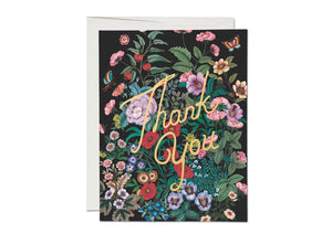 Botanical Garden thank you greeting card: Singles