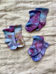 Hand Dyed Bamboo Baby Socks | Amethyst