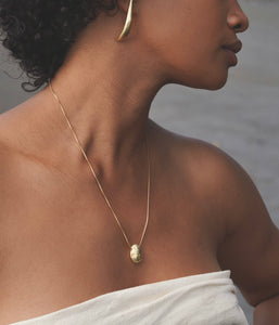 Scarab Necklace | Gold Vermeil Box Chain