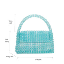 Load image into Gallery viewer, Sherry Small Beaded Top Handle Bag | Crystal
