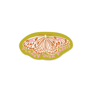 Planet over Profit Butterfly Sticker