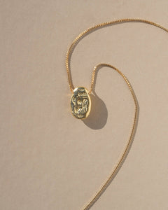 Scarab Necklace | Gold Vermeil Box Chain