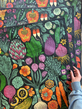 Load image into Gallery viewer, Organic Cotton Tea Towel | Midnight Veggie
