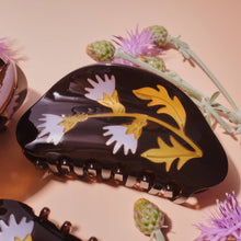 Load image into Gallery viewer, Women&#39;s Milk Thistle Hair Claw Dark Brown and Gold Acetate
