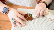 Load image into Gallery viewer, Glass Peace Sign Suncatcher: Tupelo Honey
