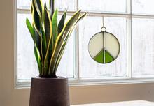 Load image into Gallery viewer, Glass Peace Sign Suncatcher: Treehugger
