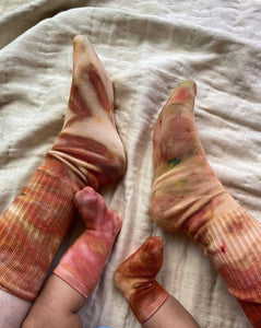 Hand Dyed Bamboo Baby Socks | Desert Sunset