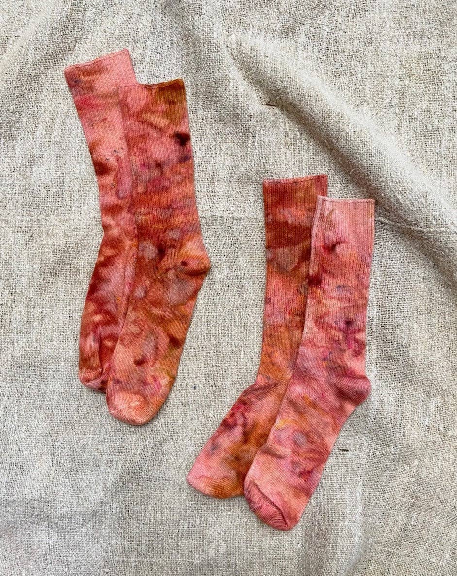 Hand Dyed Bamboo Socks | Canyon Pink