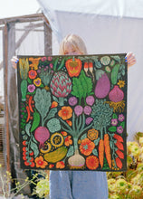 Load image into Gallery viewer, Organic Cotton Tea Towel | Midnight Veggie

