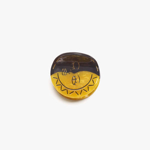 Eclipse Black Gold Sun Moon Face Acetate Hair Claw Clip