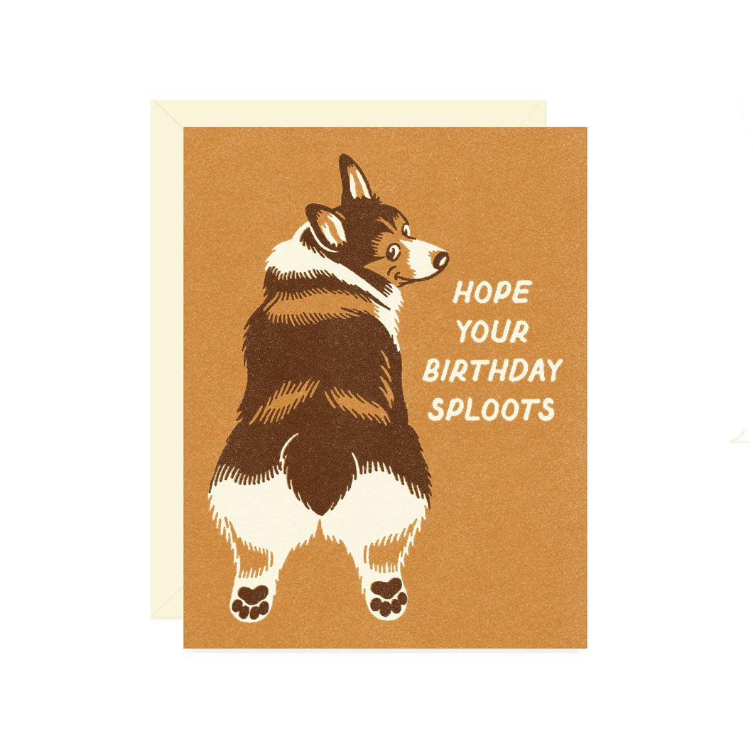 Corgi Sploots Birthday Greeting Card