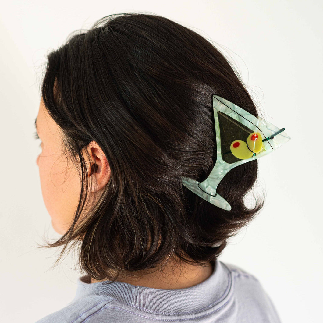 Martini Hair Claw Clip