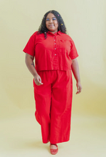 Load image into Gallery viewer, Mid Easy Cherry Linen Pant
