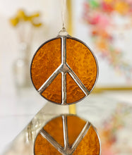 Load image into Gallery viewer, Glass Peace Sign Suncatcher: Treehugger
