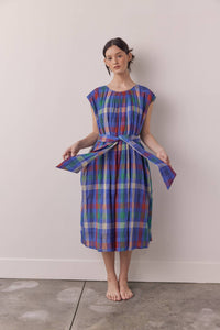 Harper Pleated Plaid Midi Dress