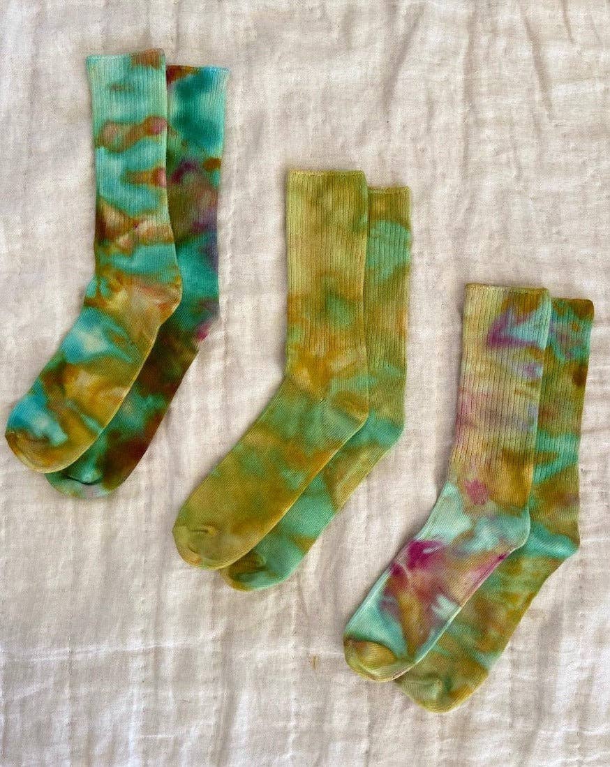 Hand Dyed Bamboo Baby Socks | Water Lilly