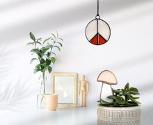 Load image into Gallery viewer, Glass Peace Sign Suncatcher: Purple Haze
