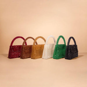 Sherry Small Beaded Top Handle Bag | Topaz