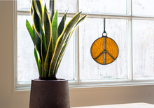 Load image into Gallery viewer, Glass Peace Sign Suncatcher: Tupelo Honey
