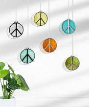Load image into Gallery viewer, Glass Peace Sign Suncatcher: Treehugger
