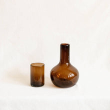 Load image into Gallery viewer, Handblown Round Glass Carafe with Lid - Chocolate

