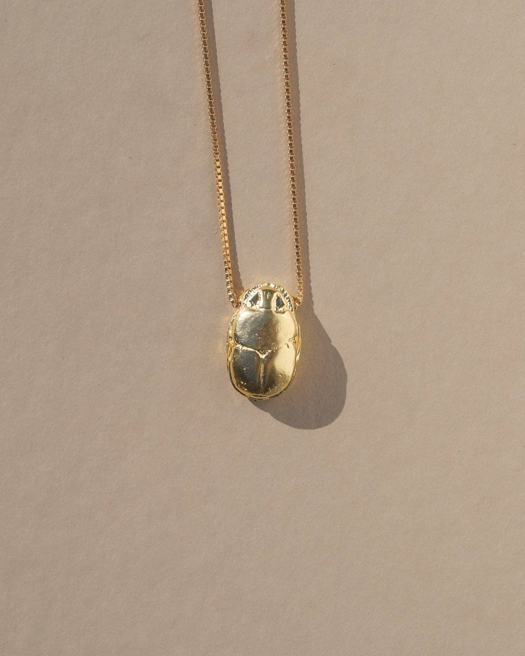 Scarab Necklace | Gold Vermeil Box Chain