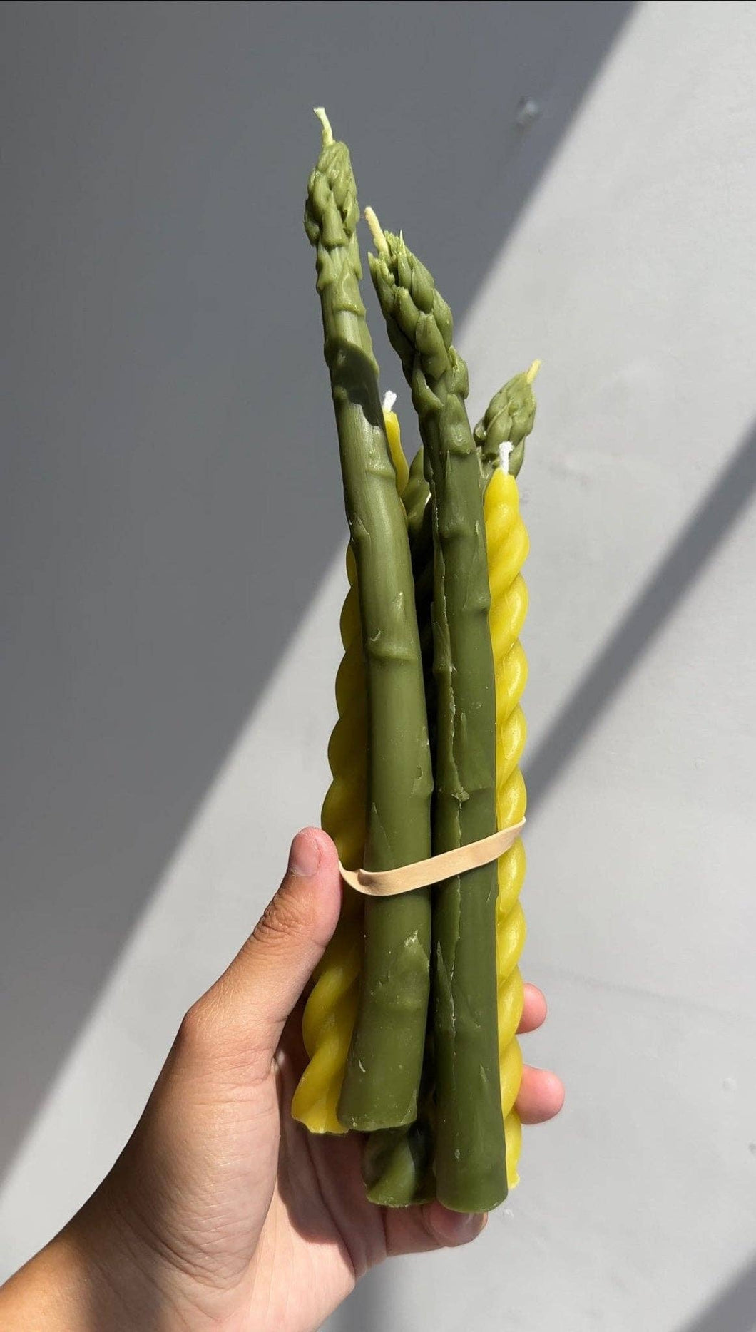 Asparagus Candle Taper Pair