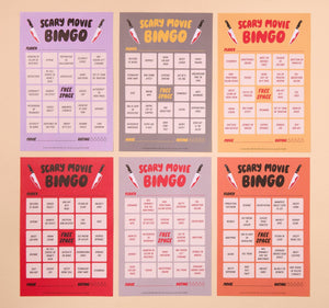 Scary Movie Cheesy Movie Night Bingo - Halloween , Pop Culture, Father's Day gift, Fall game, Spooky, Fun, pop culture