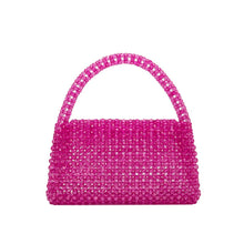 Load image into Gallery viewer, Sherry Small Beaded Top Handle Bag | Fuchsia
