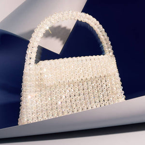 Sherry Small Beaded Top Handle Bag | Crystal