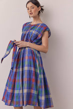 Load image into Gallery viewer, Harper Pleated Plaid Midi Dress
