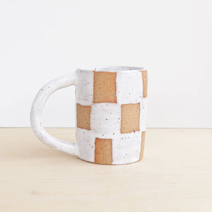 Checkerboard Ceramic Mug | Lime