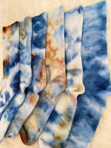 Ice Dyed Bamboo Socks | Dawn Blue