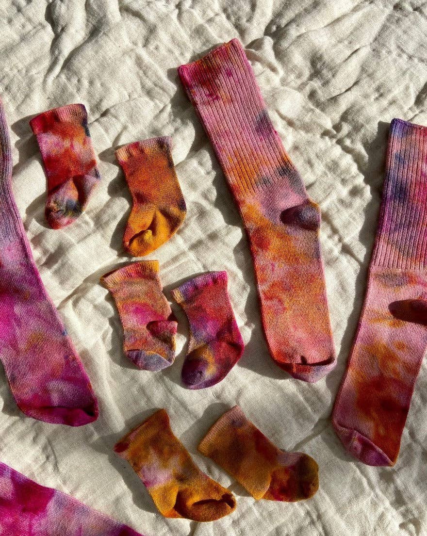 Hand Dyed Bamboo Baby Socks | Wildflower